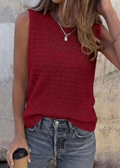 Kirundo Crochet Tops For Women 2026 Spring Summer Sleeveless Sweater Vest Tank