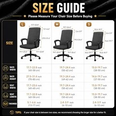 Water Resistant Stretch Computer Office Chair Cover Large Cover, Black