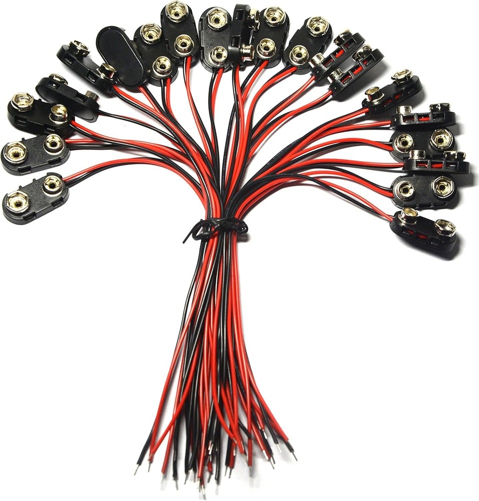 20 Pcs 9V I Type Battery Snap Connector 9 Volt Clips Connector…