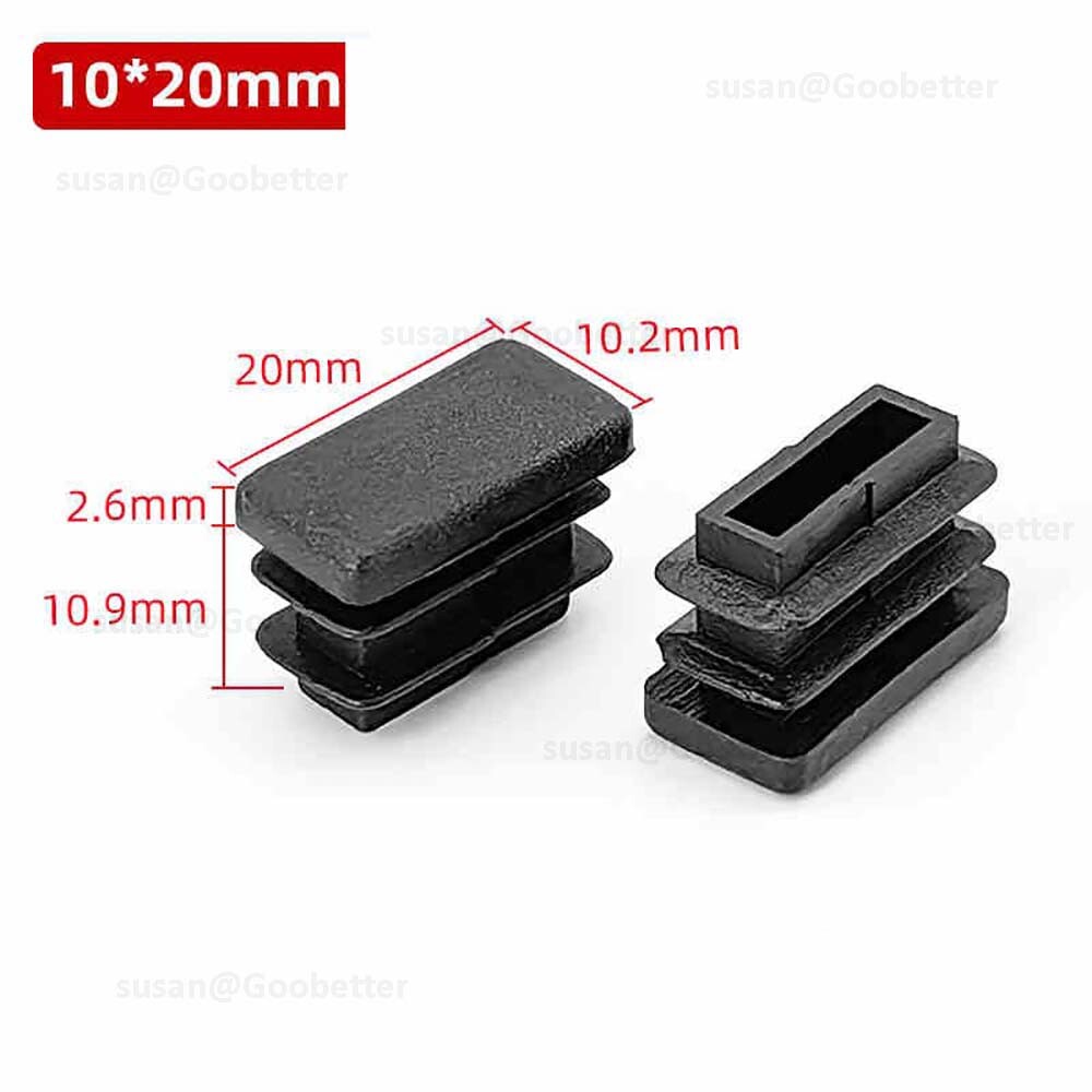 Rectangular Plastic End Caps For Tubing Blanking Plugs Inserts Furniture Feet