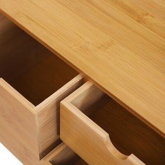 Bamboo Desk Organizer Drawer Tabletop Storage Organization Box Home