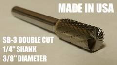 SB3D Cylindrical Cut Tungsten Carbide Burr Bur Cutting Tool Die Grinder Bit 1/4″