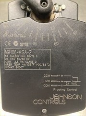 Johnson Controls Electronic Actuator w/ 3-Way Valve VG1841AE+906AGA, M9106-AGA-2