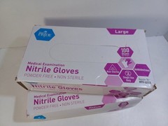 2 Pack MedPride Powder-Free Nitrile Exam Gloves 1 Large 1 Medium 2 Packs of 100