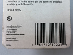 Screw-In Plug Fuses (3-PACK) 15-Amp Time Delay Bussmann BP/TL-15 New Sealed