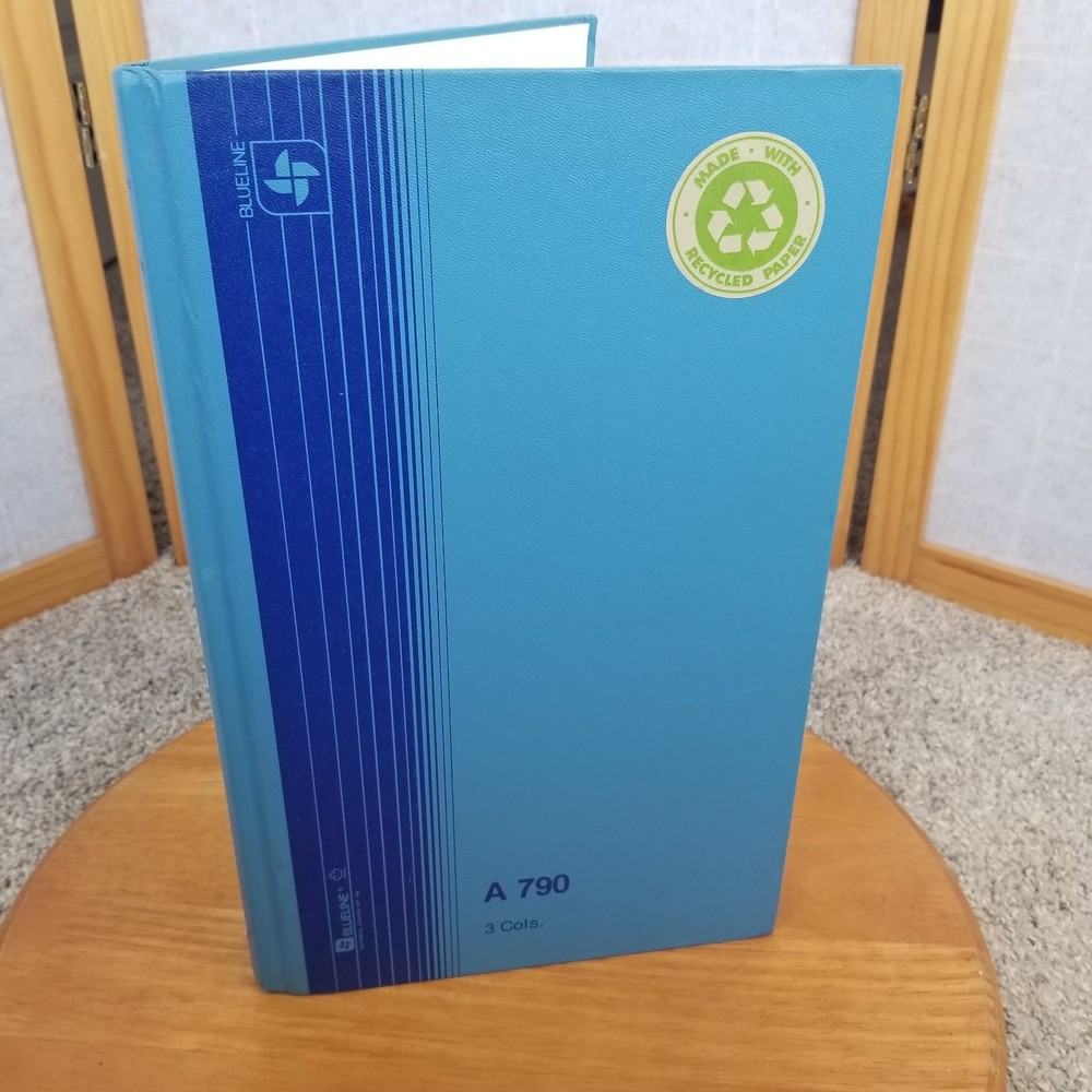 Blueline Vintage Ledger Book Hardcover Unused 200 Pages Three Column A790