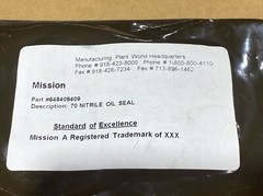 Mission 648408409 , 70 Nitrile Oil Exclusion Seal New