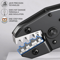 Crimping Tool for Non-Insulated Open Barrel Terminals-Awg 20-10 Ratchet Wire Cri