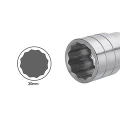 30mm 12 Point Shallow Socket 3/4″ Drive Standard Metric CR-V