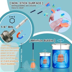 Versatile 4-Small Silicone Mixer Paddles for Stunning Paint & Resin Projects