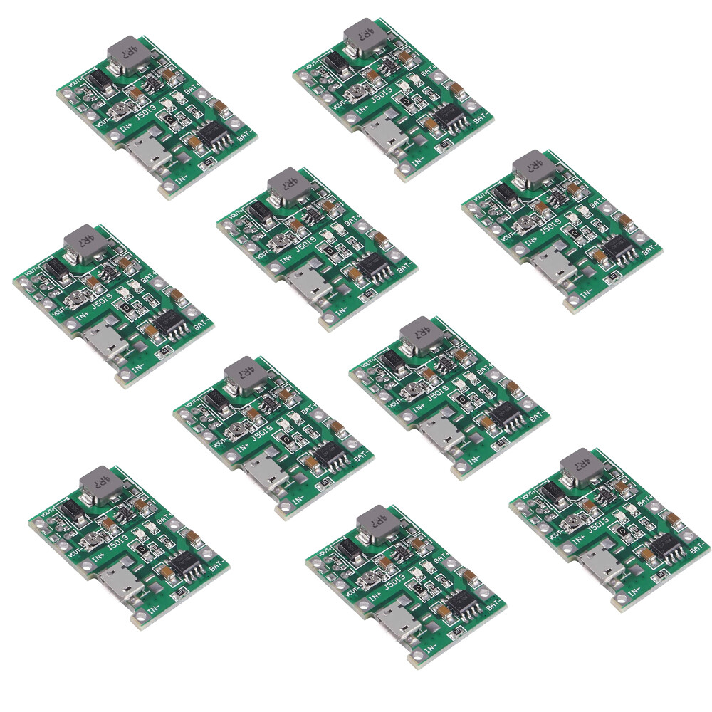 10PK Micro USB 3.7V 18650 Lithium Li-ion Battery Charger Module Boost Step up 5V