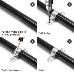 10Pcs 2 Inch Stainless Steel Conduit Clamps | Two Hole Strap, U Bracket Rigid…