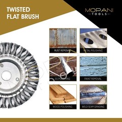 2 Pcs Wheel Brush 6-Inch (6″ Twisted Knotted) Stainless Steel – Arbor Hole: 7/8