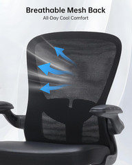 Drafting Chair Tall Office Chair with Flip-Up Arms Adjustable Height Standing De