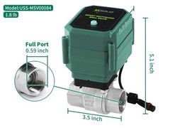 U. S. Solid Wifi Smart Motorized Ball Valve 1/2 in 304SS US Plug Manual Switch