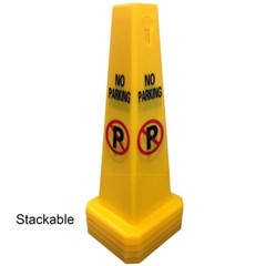 Electriduct 4 Sided No Parking Traffic Safety Cones – Yellow – 27″ Height