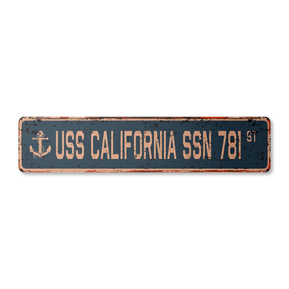 USS CALIFORNIA SSN 781 Vintage Street Sign us navy ship veteran sailor rustic