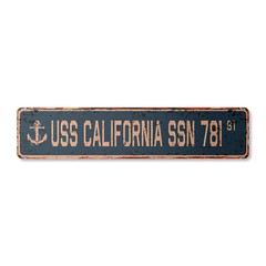 USS CALIFORNIA SSN 781 Vintage Street Sign us navy ship veteran sailor rustic