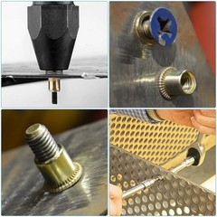 50 Pcs 5/16-18 UNC Carbon Steel Rivet Nut Flat Head Threaded Insert Nutsert SAE