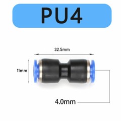 (30Pack) 5/32”(4mm) OD Tube Pneumatic Straight Union Push To Connect Air Fitting