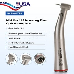 SANDENT 1:5 Contra Angle Electric Dental Handpiece Fiber Optic Mini Head DT-EM