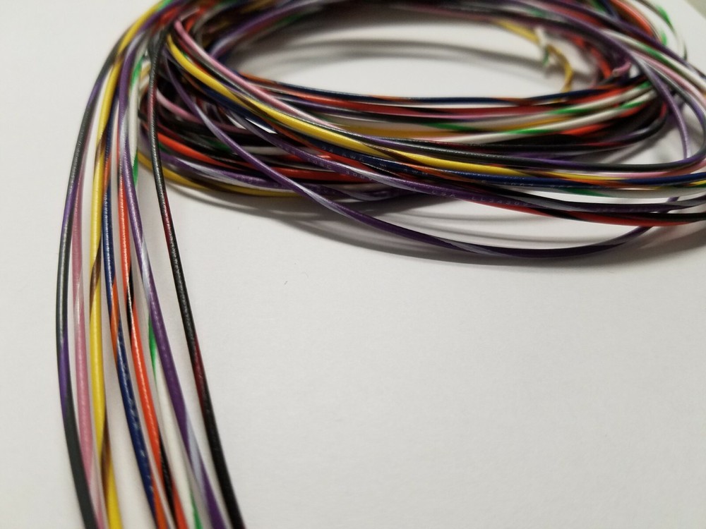 24 AWG Gauge Stranded Hook Up Wire Kit 8 ft Ea 8 Color w stripe UL1007 300 Volt