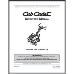 Cub Cadet FT 24 Front Tiller Operators Manual 40 pages Model year 2007 769-00359