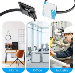 Self-locking Plastic Nylon Cable Zip Ties Mounts Wire Fasteners Cable Clips US