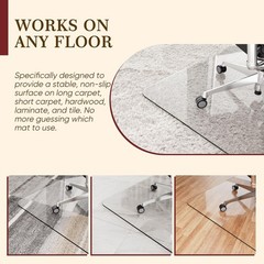 30″ x 48″ Tempered Glass Office Chair Mat for Carpet & Hardwood Floor, 1/6″ T…