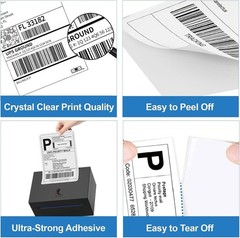 4×6 Thermal Labels 500/Stack, Shipping Thermal Labels 4×6 Fanfold Compatible …