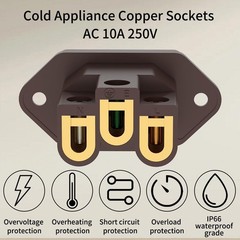 Gold Plated HiFi Power Inlet AC 250V 10A IEC C14 Plug