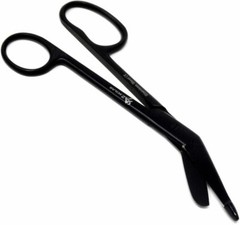 Black-Color Lister Bandage Scissors 7.25″ with ONE Large Ring Medical & Nursing