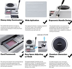 Embossing Machine 72-Characters Card Embosser Printer Code ID PVC Stamping Credi