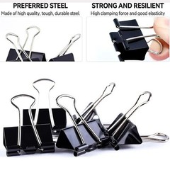 30PCS Metal Binder Clips Clamp Paper Clips Document Organizer Office School