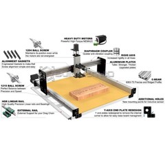 Silver ULTIMATE Bee CNC Router Machine Engraver Full Kit Ball Screw Transmission