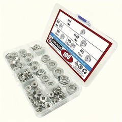 304 Stainless Steel Flange Nuts Kit – M3-M10, 100pcs for Hardware & DIY
