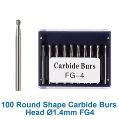 10Pcs Dental Tungsten Carbide Round Burs FG4 FG 1.6mm for High Speed Handpiece