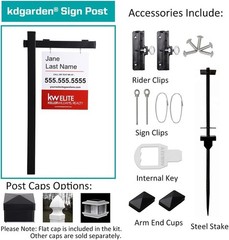 Elegant 72” Black Vinyl Realtor Sign Post with Pre-Printed Open House Text