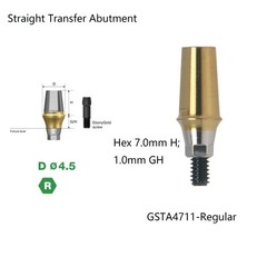 US Titanium straight abutment 7.0mm H compatible DIO UF II Platform Hex Regular