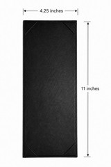 10 Pack Single View Restaurant Menu Cover Black Leather Wine List Holder 4.25×11