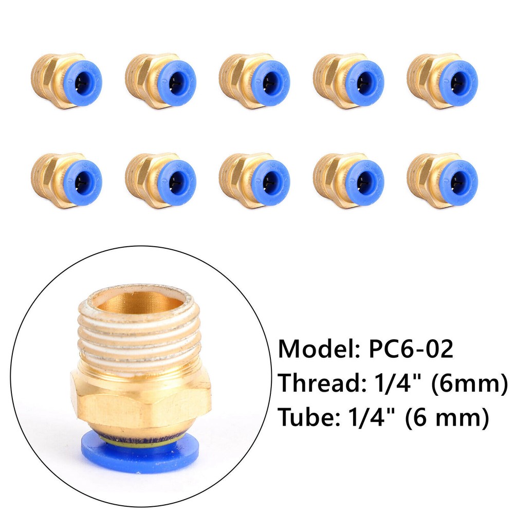 10PCS Pneumatic 1/4″ Tube X 1/4″ Npt Male Connector Push To Connect Fitting UE