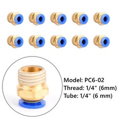 10PCS Pneumatic 1/4″ Tube X 1/4″ Npt Male Connector Push To Connect Fitting UE