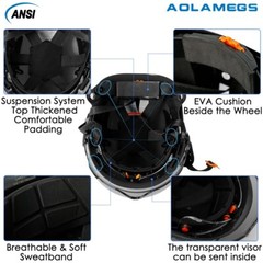 Construction Safety Helmet With Visor Built In Goggle ABS Hard Hat Work Cap ANSI