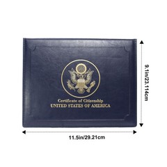 US Citizenship Certificate Holder Naturalization Padded Leatherette Cover