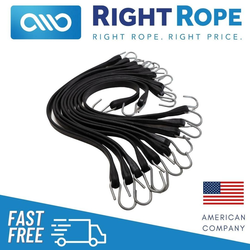 50 Box Of 31″ Natural Rubber Tarp Tie Down Straps Trailer Bungee S Crimped Hook