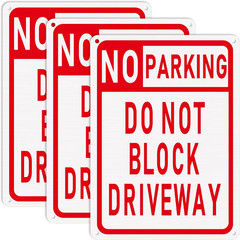 3 Pcs No Parking Sign Do Not Block Driveway 10 X 14 Inches Aluminum Metal