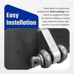 Weld on Shackle Clevis Mounts 1″ Thick Steel for Offroad Trucks, Trailers, Hy…