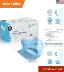 Level 3 Procedure 3Ply Disposable Face Masks – ≥98% Filtration, Fluid Resista…