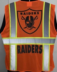 🏈🦺LAS VEGAS RAIDERS WORK SAFETY PPE REFLECTIVE VEST LOGO SIZE M-4XL ORANGE