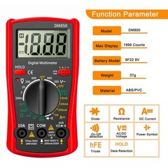 Digital Multimeter Voltmeter DM850 AC DC Ammeter Ohmmeter Volt Meter Tester Ohms